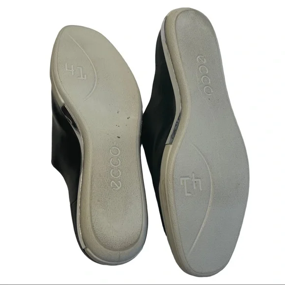Sold on eBay ECCO Simpil Ballerina Black Leather Slip On Mules EU41 - Picture 8 of 11